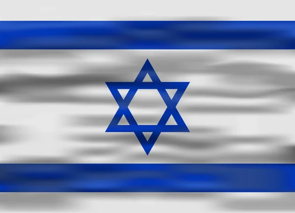 Bandiera realistica israeliana — Vettoriale Stock