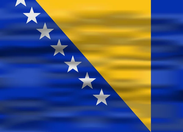 現実的なボスニア ・ ヘルツェゴビナの国旗 — ストックベクタ