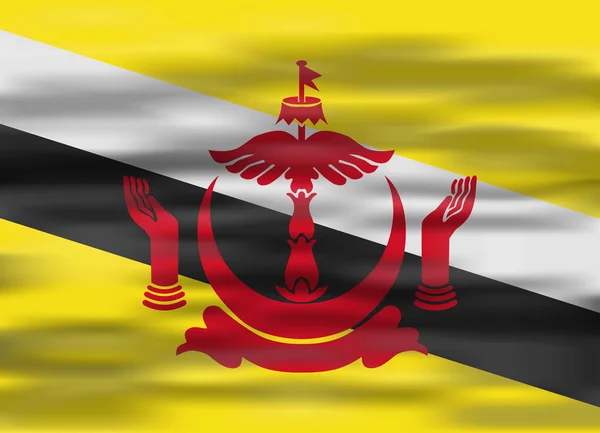 Реалістичний прапор Брунею — стоковий вектор