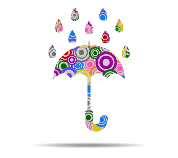 Regenschirm Regen Kreise Icon Vektor — Stockvektor