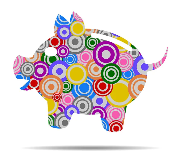 Piggy bank cirkels pictogram vector — Stockvector