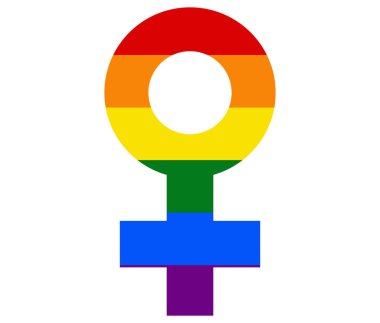Kadın LGBT bayrağı. gay, lezbiyen, biseksüel ve transseksüel ikon vektörü