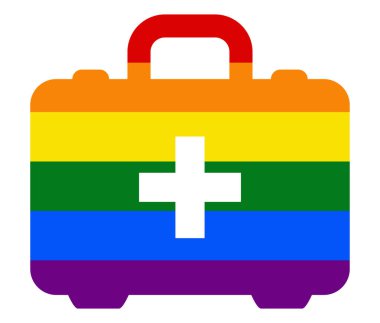 İlk yardım LGBT bayrağı. gay, lezbiyen, biseksüel ve transseksüel ikon vektörü