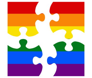 Dört adet LGBT bayrağı. gay, lezbiyen, biseksüel ve transseksüel ikon vektörü