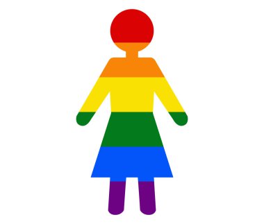 Simge kadın LGBT bayrağı. gay, lezbiyen, biseksüel ve transseksüel ikon vektörü