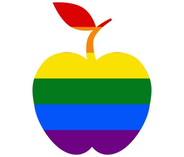 Elmalı LGBT bayrağı. gay, lezbiyen, biseksüel ve transseksüel ikon vektörü