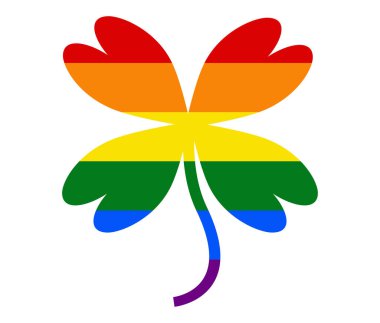 Yonca LGBT bayrağı. gay, lezbiyen, biseksüel ve transseksüel ikon vektörü