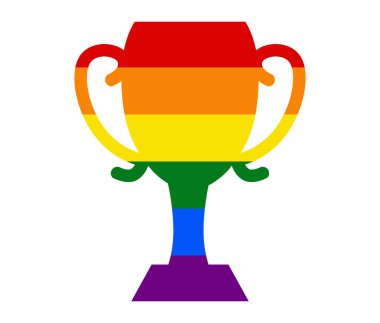 Kupa şampiyonu LGBT bayrağı. gay, lezbiyen, biseksüel ve transseksüel ikon vektörü