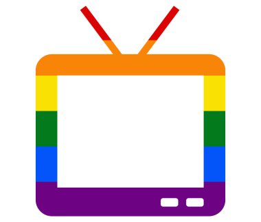 TV LGBT bayrağı. gay, lezbiyen, biseksüel ve transseksüel ikon vektörü