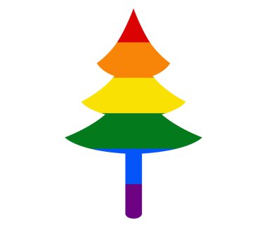 Ağaç doğası LGBT bayrağı. gay, lezbiyen, biseksüel ve transseksüel ikon vektörü