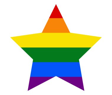 Yıldız LGBT bayrağı. gay, lezbiyen, biseksüel ve transseksüel ikon vektörü