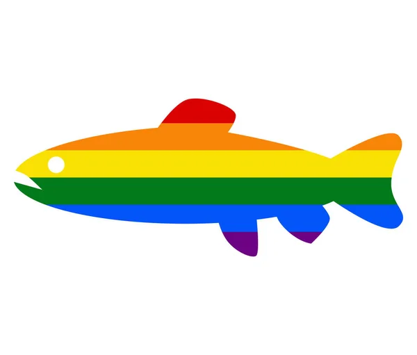 Poisson Abstrait Drapeau Lgbt Gay Lesbienne Bisexuel Transgenre Icône Vecteur — Image vectorielle