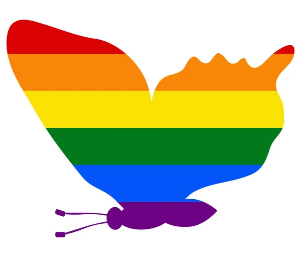 Drapeau Papillon Lgbt Gay Lesbienne Bisexuel Transgenre Icône Vecteur — Image vectorielle