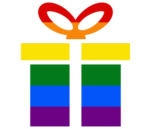 Cadeau Drapeau Lgbt Gay Lesbienne Bisexuel Transgenre Icône Vecteur — Image vectorielle