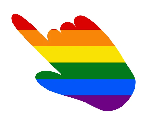 Main Drapeau Lgbt Gay Lesbienne Bisexuel Transgenre Icône Vecteur — Image vectorielle
