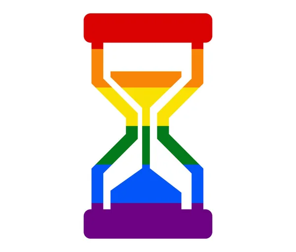 Drapeau Lgbt Sablier Gay Lesbienne Bisexuel Transgenre Icône Vecteur — Image vectorielle