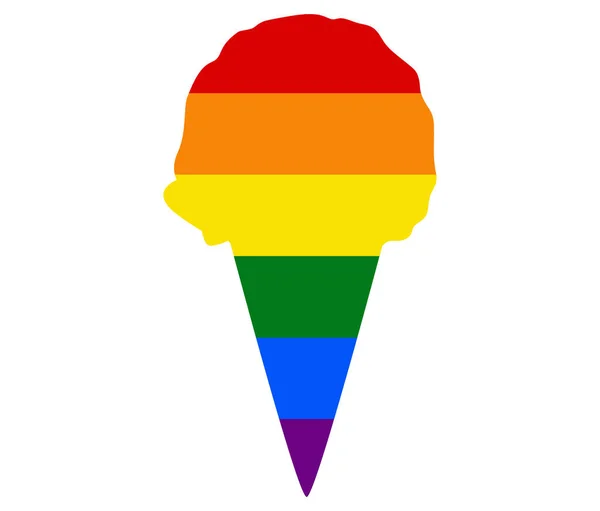 Ice Cream Cornet Lgbt Flag Gay Lesbian Bisexual Transgender Icon — Stock Vector