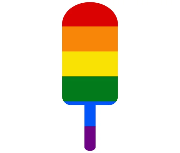 Glace Drapeau Lgbt Gay Lesbienne Bisexuel Transgenre Icône Vecteur — Image vectorielle