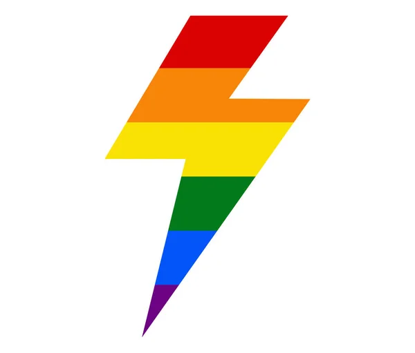 Éclair Drapeau Lgbt Gay Lesbienne Bisexuel Transgenre Icône Vecteur — Image vectorielle