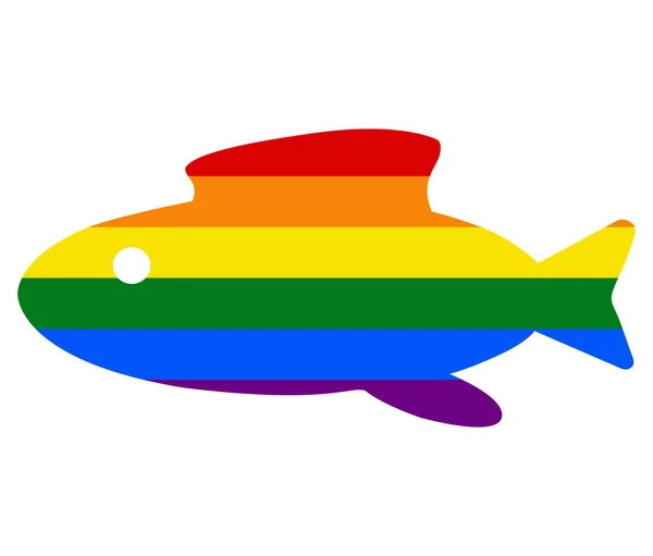 Poisson Abstrait Drapeau Lgbt Gay Lesbienne Bisexuel Transgenre Icône Vecteur — Image vectorielle