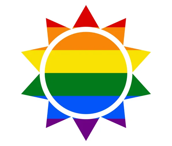 Soleil Abstrait Drapeau Lgbt Gay Lesbienne Bisexuel Transgenre Icône Vecteur — Image vectorielle