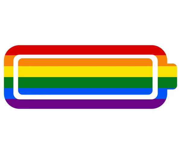 Batterie Drapeau Lgbt Gay Lesbienne Bisexuel Transgenre Icône Vecteur — Image vectorielle