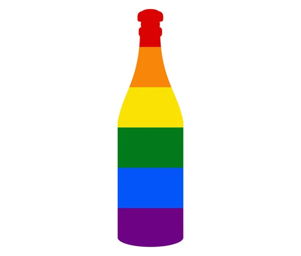 Пляшковий Прапор Лгбт Геї Лесбійки Бісексуали Трансгендерні Значки Вектор — стоковий вектор