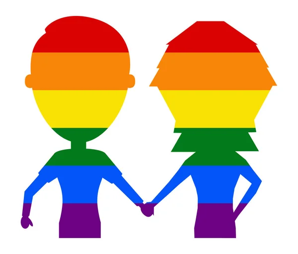 Novios Bandera Lgbt Gay Lesbiana Bisexual Transexual Icono Vector — Vector de stock