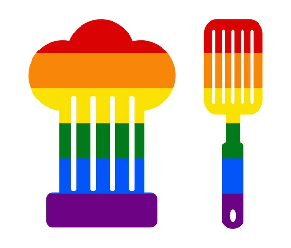 Équipement Chef Drapeau Lgbt Gay Lesbienne Bisexuel Transgenre Icône Vecteur — Image vectorielle