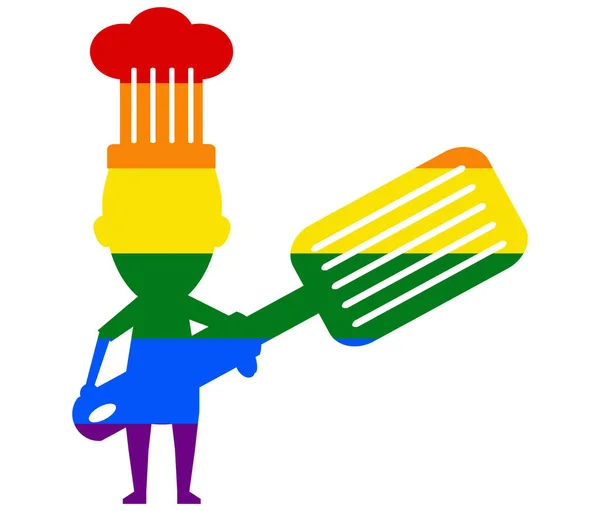 Chef Drapeau Lgbt Gay Lesbienne Bisexuel Transgenre Icône Vecteur — Image vectorielle