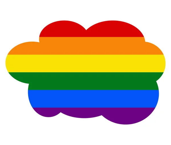 Nuage Drapeau Lgbt Gay Lesbienne Bisexuel Transgenre Icône Vecteur — Image vectorielle