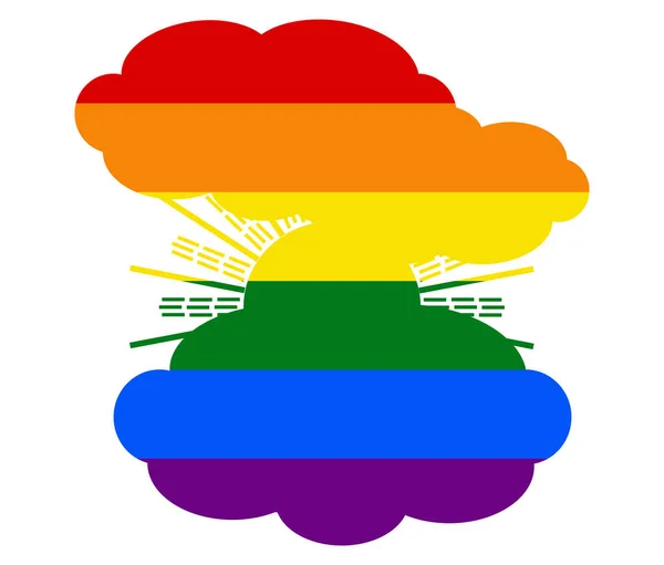 Nuages Soleil Drapeau Lgbt Gay Lesbienne Bisexuel Transgenre Icône Vecteur — Image vectorielle