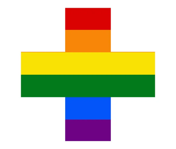 Traverser Drapeau Lgbt Gay Lesbienne Bisexuel Transgenre Icône Vecteur — Image vectorielle