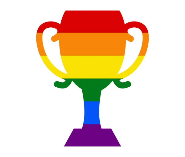 Champion Coupe Drapeau Lgbt Gay Lesbienne Bisexuel Transgenre Icône Vecteur — Image vectorielle