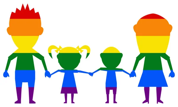 Bandera Gbt Familia Ldolls Gay Lesbiana Bisexual Transexual Icono Vector — Vector de stock