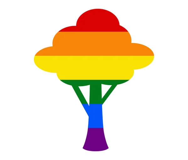 Arbre Drapeau Lgbt Gay Lesbienne Bisexuel Transgenre Icône Vecteur — Image vectorielle