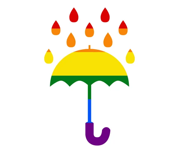 Drapeau Lgbt Pluie Parapluie Gay Lesbienne Bisexuel Transgenre Icône Vecteur — Image vectorielle