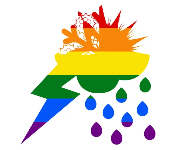 Météo Drapeau Lgbt Gay Lesbienne Bisexuel Transgenre Icône Vecteur — Image vectorielle