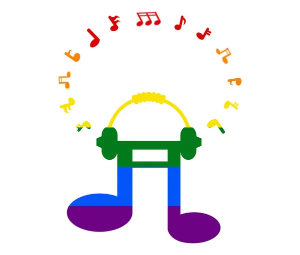 Musik Lgbt Flagge Schwule Lesbische Bisexuelle Und Transgender Symbolvektoren — Stockvektor
