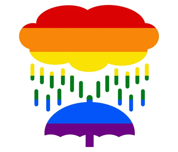 Pluie Drapeau Lgbt Gay Lesbienne Bisexuel Transgenre Icône Vecteur — Image vectorielle