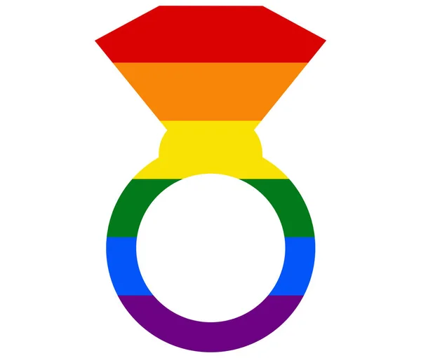 Anneau Drapeau Lgbt Gay Lesbienne Bisexuel Transgenre Icône Vecteur — Image vectorielle