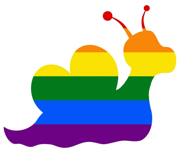 Escargot Love Lgbt Flag Gay Lesbienne Bisexuel Transgenre Icône Vecteur — Image vectorielle