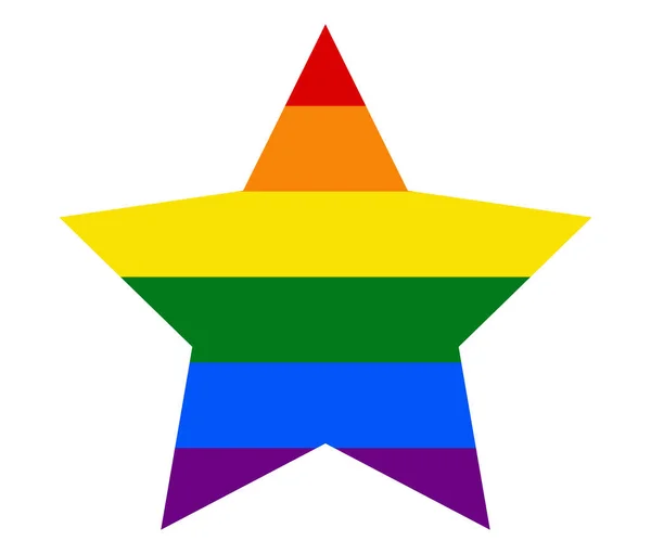 Star Drapeau Lgbt Gay Lesbienne Bisexuel Transgenre Icône Vecteur — Image vectorielle