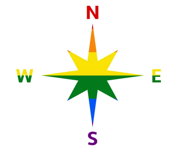 Kompass Lgbt Flagge Schwule Lesbische Bisexuelle Und Transgender Symbolvektoren Stockvektor
