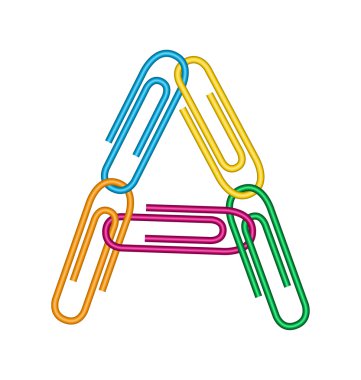 klipleri ile oluşturulan bir mektup çizimi