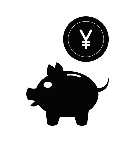 Tirelire et yen — Image vectorielle