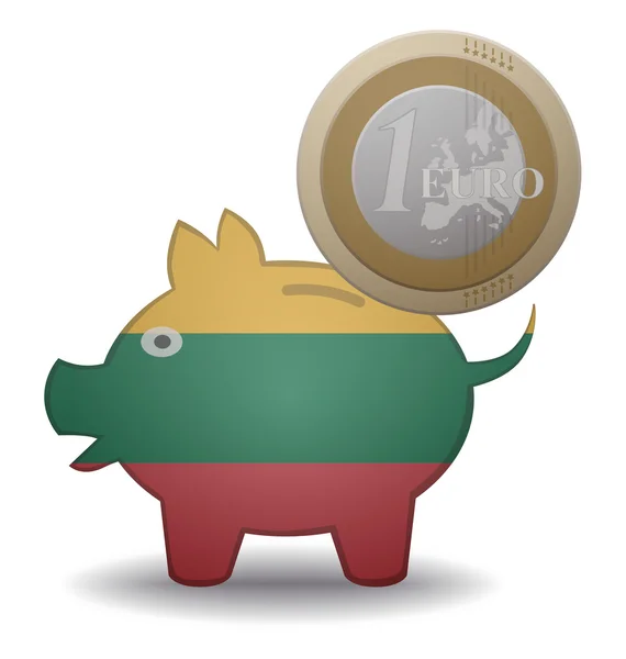 Lituanienne euro — Image vectorielle