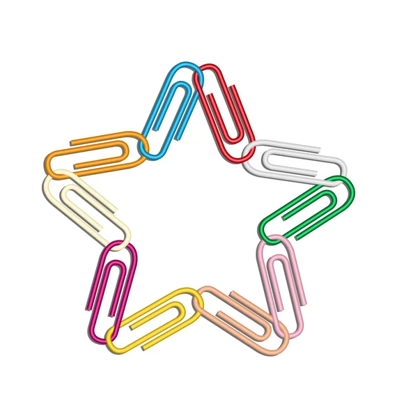 Clips star colors — Stock Vector