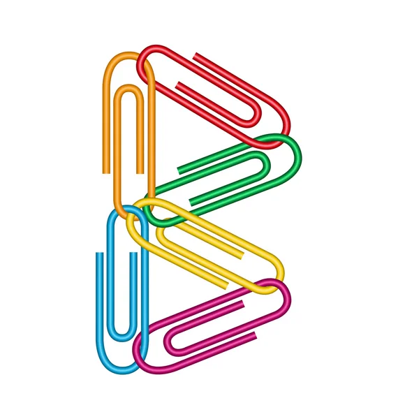 Letter b met clips — Stockvector