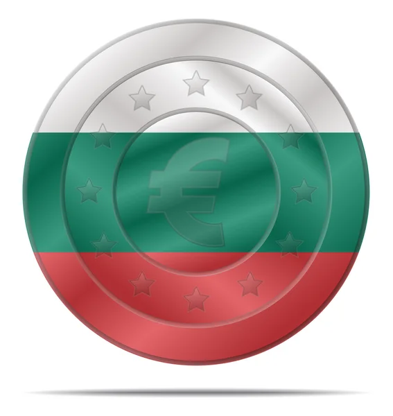 ブルガリアの国旗とユーロ通貨 — ストックベクタ